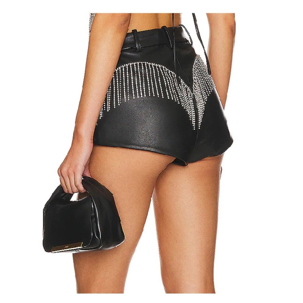 NBD Black High Waist Shorts with Silver Embellishments